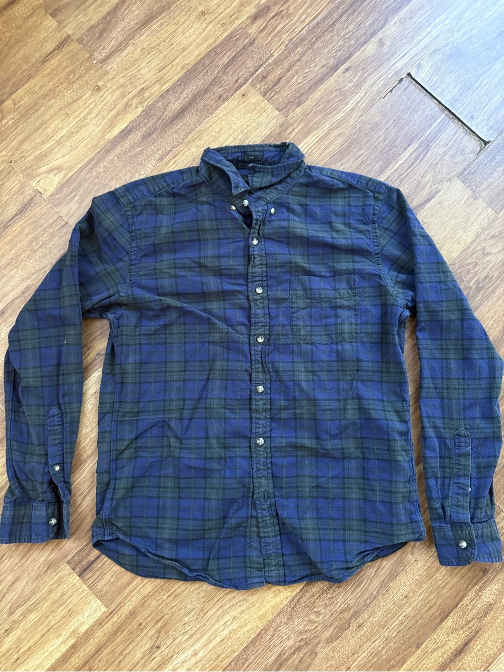 J. Crew Blue & Dark Green Plaid Button-Down Shirt